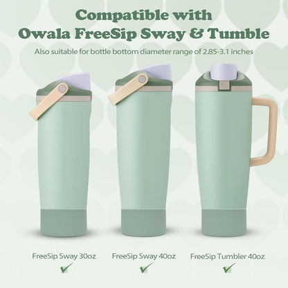 2PCS Silicone Boots for Owala 30oz & 40oz FreeSip Sway Bottles & Tumblers – Non-Slip, Scratch-Resistant, Stability Enhancer for Owala Accessories (Eucalyptus Green) - Colors A
