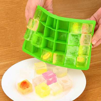 TAO CICADA Ice Cube Tray, 3 Pack Silicone Ice Cube Molds, Ice Cube Trays, Silicone Ice Trays, Easier to Release, BPA Free for Alcohol/Coffee/Beverages (Pink, Light blue, Purple)