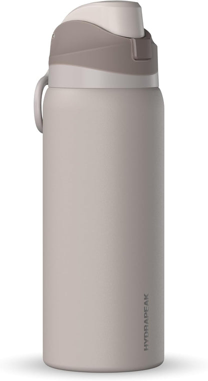 Hydrapeak Oasis 32oz Insulated Water Bottle with Locking Chug Lid & Handle, Leakproof Stainless Steel Travel Tumbler, Great for Gym, Work & Everyday Hydration, Stone 1