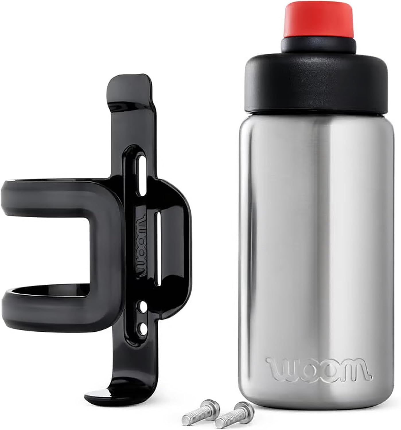 woom Glug Stainless Steel Bottle, Bicycle Compatible Water Bottle with Side-Load Mounting Cage for Youth & Child’s Bikes Accessory