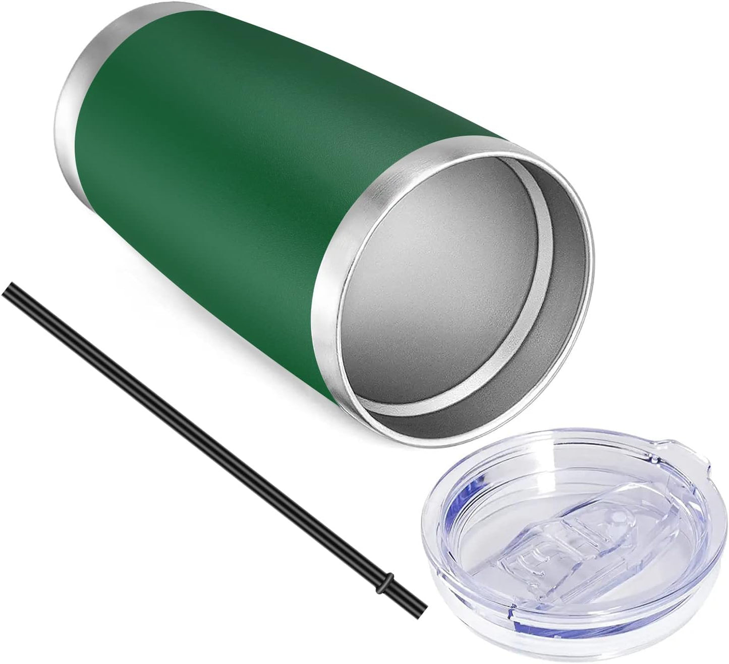VEGOND 20oz Tumbler with Lid and Straw Stainless Steel Tumbler Cup Bulk Vacuum Insulated Double Wall Travel Coffee Mug Powder Coated Coffee Cup, Black, 12 Pack