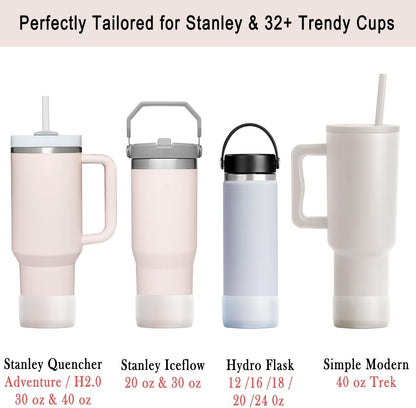KTKUDY 2-Pack Silicone Boot for Stanley Tumbler 40 30 20 oz & Intended for Hydro Flask 12-24 oz - Cup Boot fit Select Yeti, Simple Modern, Owala Water Bottle - Bottom Cover Accessories Fit Stanley Cup