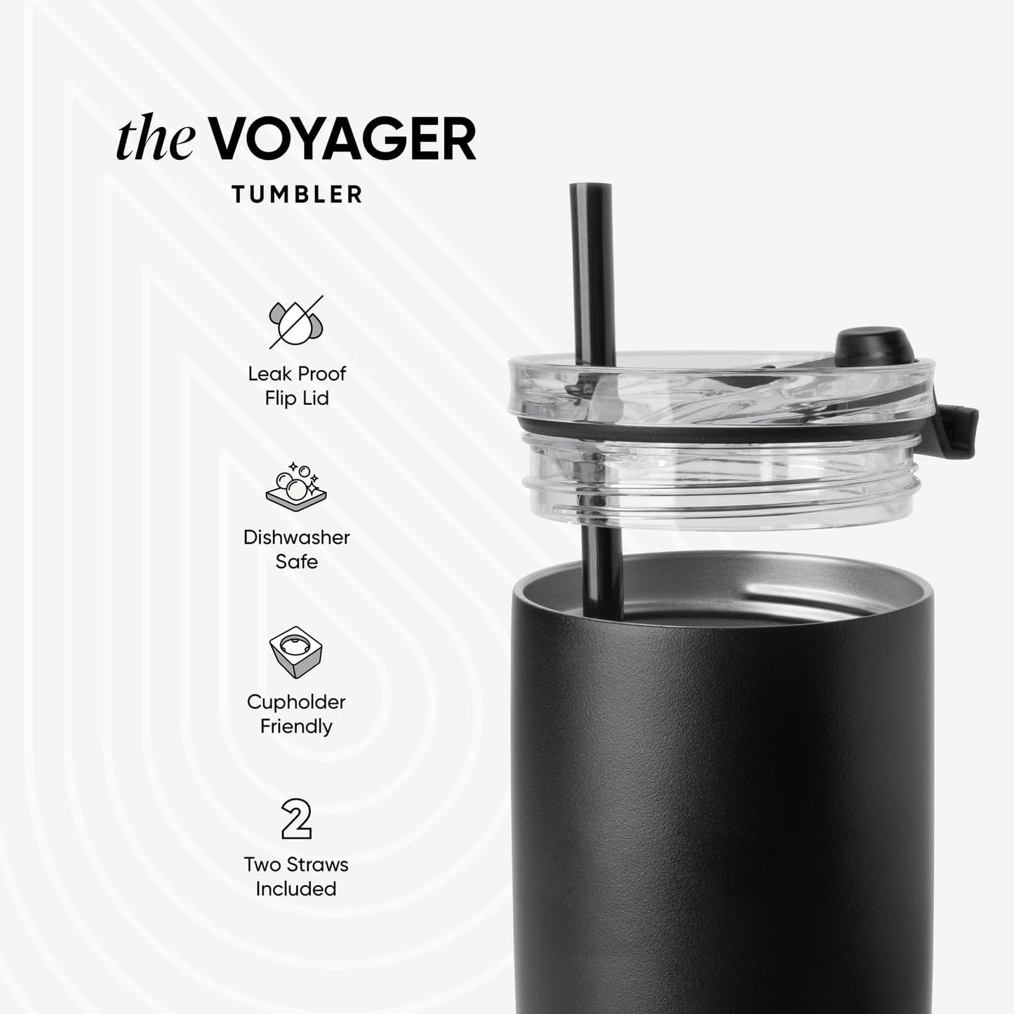 Simple Modern Voyager Tumbler with Flip Lid | Travel Coffee Mug | Insulated Stainless Steel Cold Brew Iced or Hot Coffee Cup | Gifts for Women Men Her Him | 16oz, Almond Birch