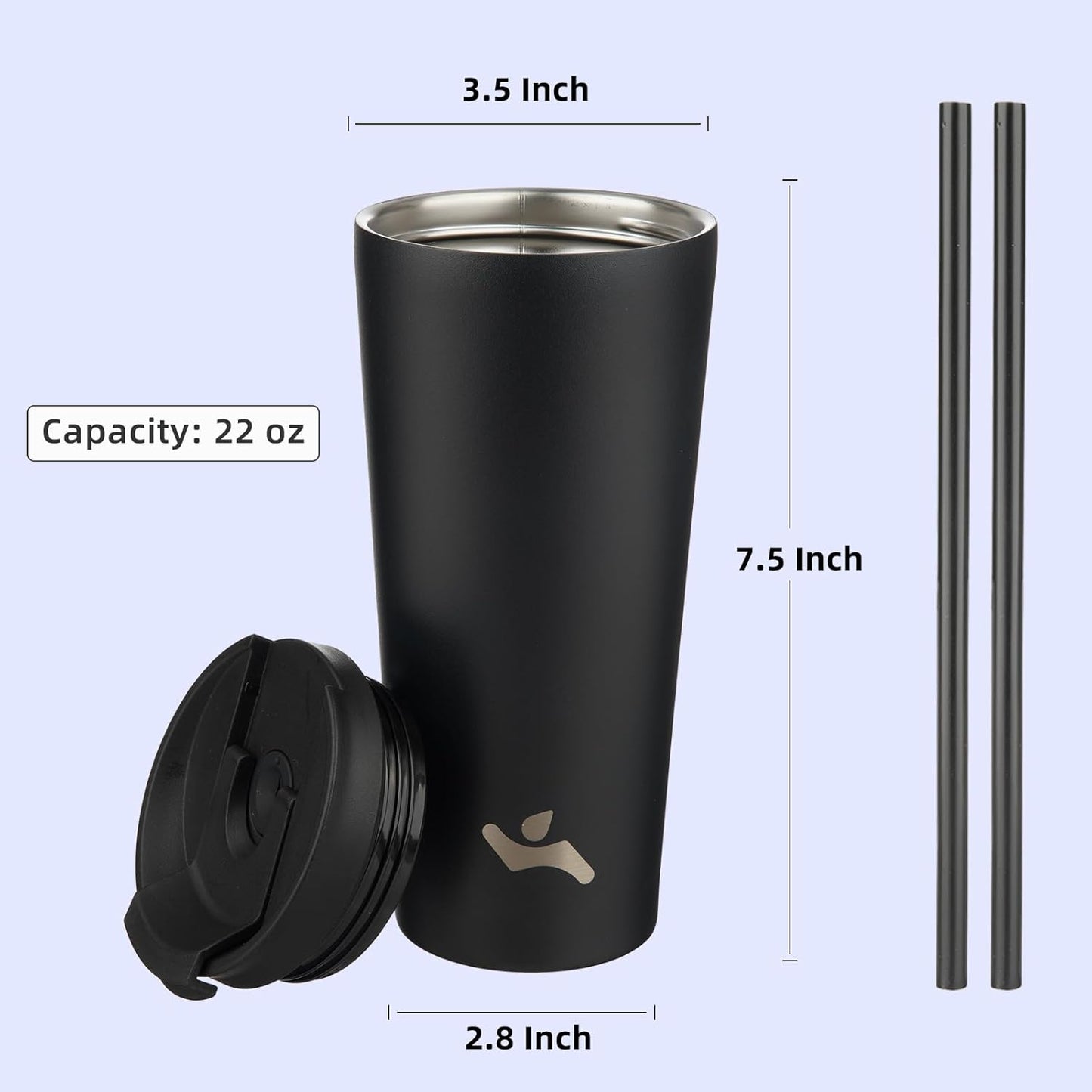 Konokyo 30 OZ Insulated Tumbler with Lid and 2 Straws Stainless Steel Water Bottle Vacuum Travel Mug Coffee Cup,Pastel Sunset