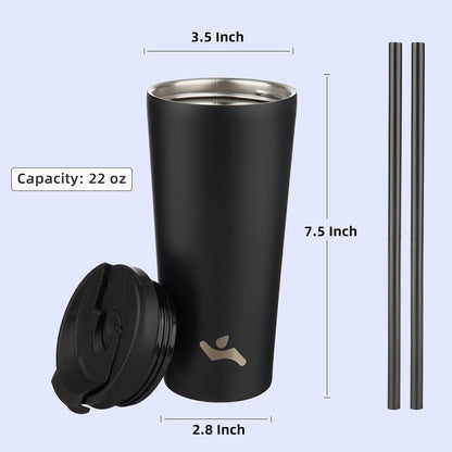 Konokyo 30 OZ Insulated Tumbler with Lid and 2 Straws Stainless Steel Water Bottle Vacuum Travel Mug Coffee Cup,Pastel Sunset