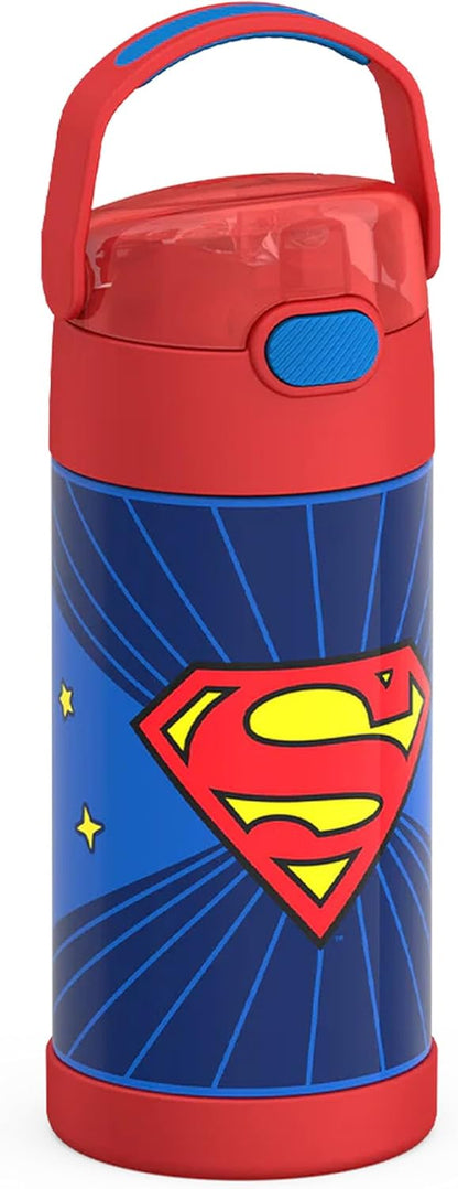 THERMOS FUNTAINER Water Bottle with Straw - 12 Ounce - Kids Stainless Steel Vacuum Insulated Water Bottle with Lid, Bluey - Colors A