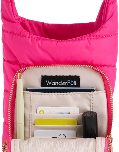 WanderFull Original HydroBag Handle® Zipper Slot for Handle, Hands-Free Crossbody Water Bottle Holder & Tumbler Accessories
