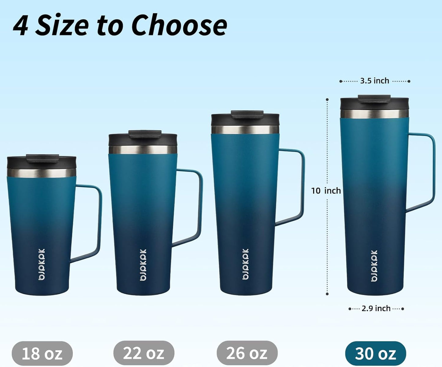 BJPKPK Insulated Tumbler with Handle, 18oz Insulated Tumblers with Lid and Straw, Stainless Steel Metal Water Bottles, Coffee Travel Mugs, Cups, Marshmallow