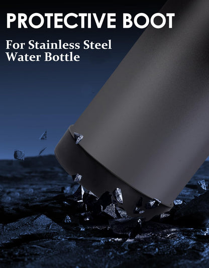 32/40/64OZ Insulated Water Bottle - Keep Cold 48H Hot 24H, Combo Straw/Spout Lids, Paracord Handle for Gym/Hiking, Carrier Bag +Strap, Cup Mat, BPA-Free Stainless Steel Flask Jug