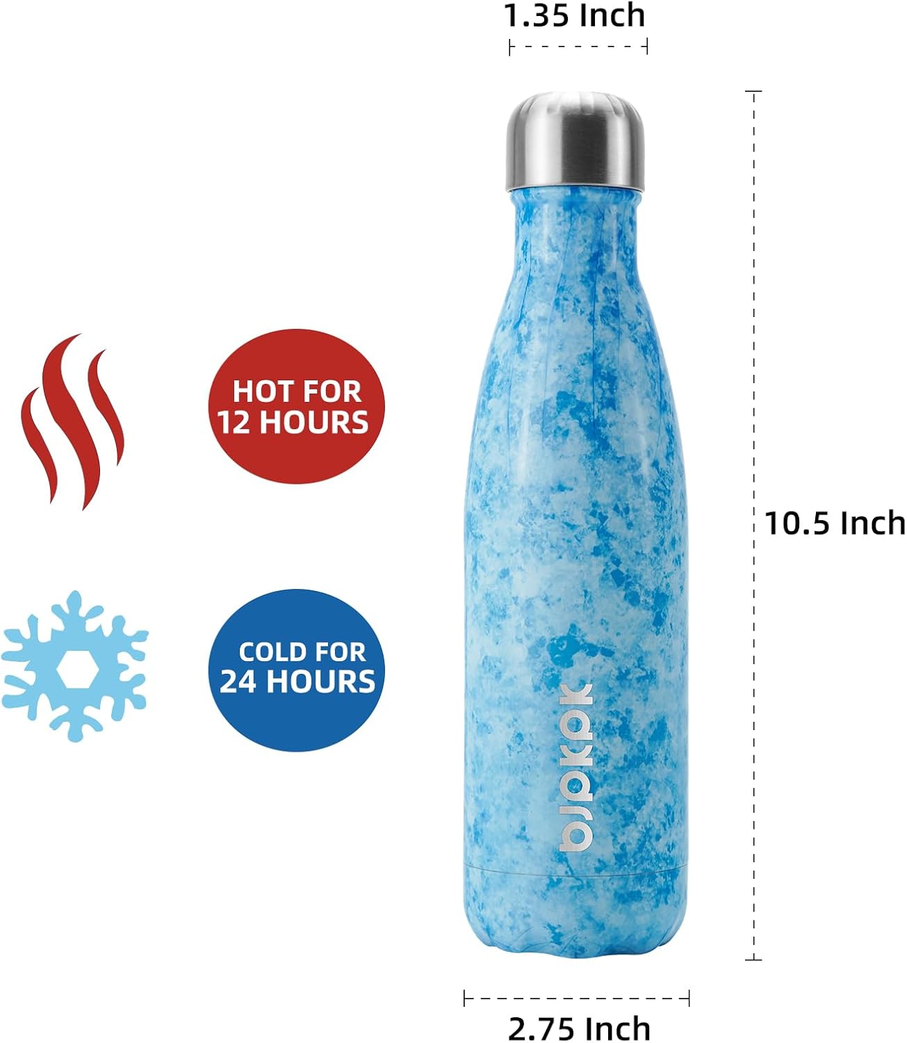 BJPKPK Insulated Water Bottle 12oz Small Stainless Steel Water Bottles Reusable Metal Thermal Keep Cold and Hot,Dreamy Purple - Colors A