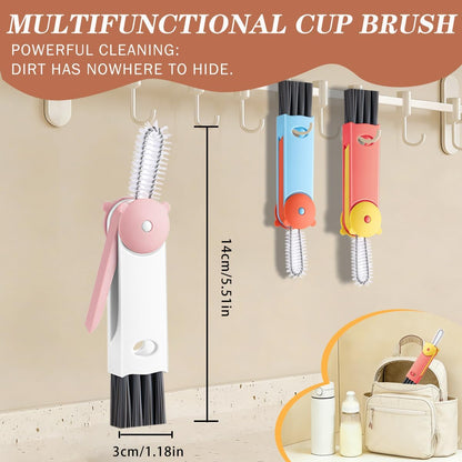3 in 1 Cup Lid Cleaning Brush, 4PCS Multifunctional Crevice Cleaning Brush for Water Bottle Insulated Cup Tumbler Lid Groove Narrow Space Detail Cleaner Home Kitchen Gadgets