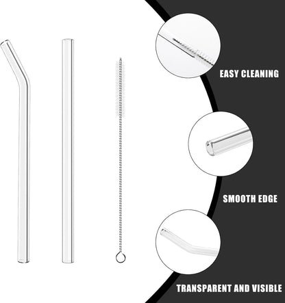 Lazycorner 16 Pcs Metal Straw Reusable 8.5" 10.5" 6mm Stainless Steel Straws for Tumblers 20oz-32oz, Rainbow Drinking Straws with Silicone Tips, 4 Straw Cleaner Brush, 1 Travel Case
