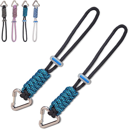 Paracord Keychain - Triangle/D-Shaped Carabiner Clip with Lanyard for Hanging Water Bottle, Key, Backpacks and More