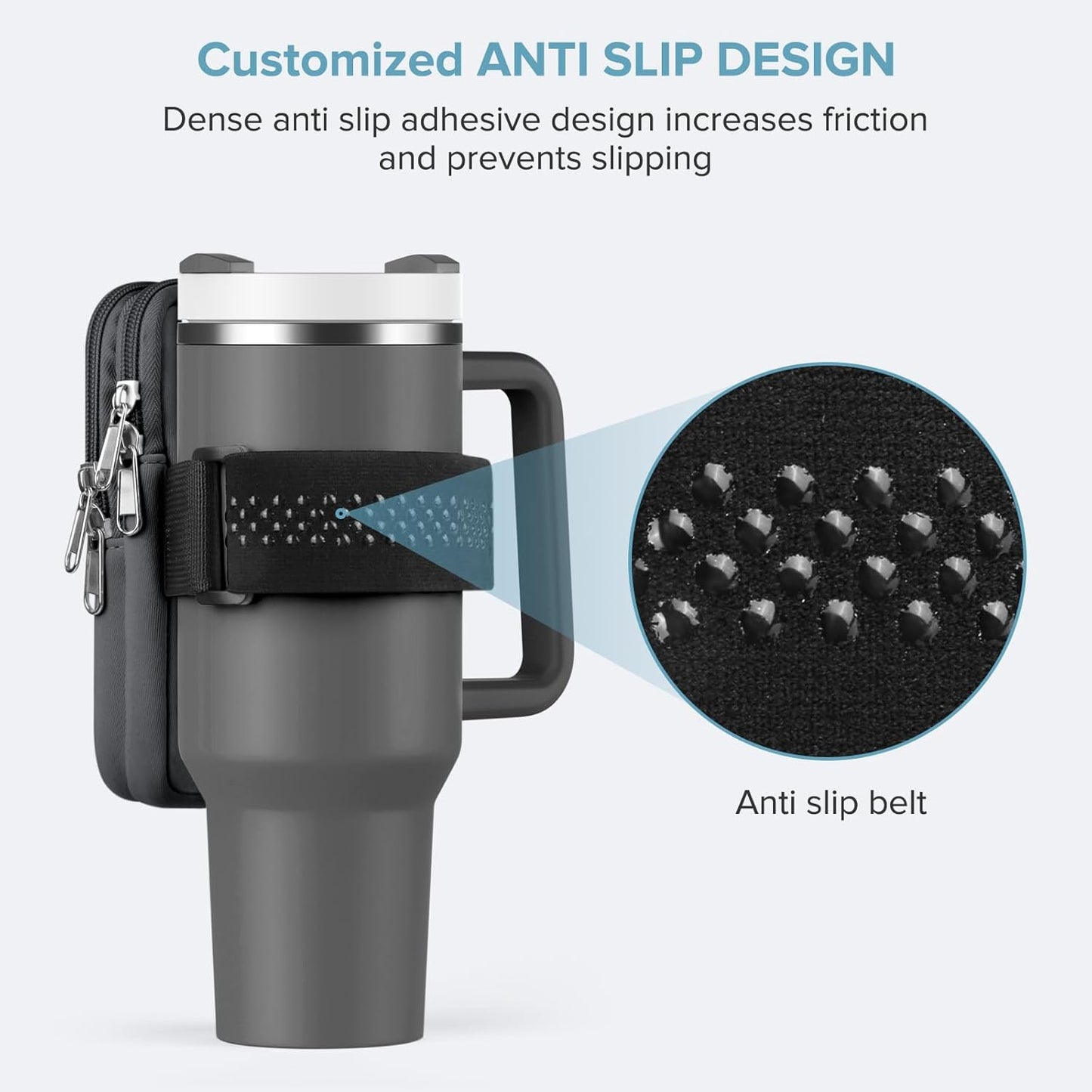 Water Bottle Pouch For Stanley Cup 40oz 30oz, Running Water Bottle Bag for Cards, Keys, Phone, Gym Accessories For Men Women, Travel Tumbler Mug Pouch Compatible With Stanley, Simple Modern