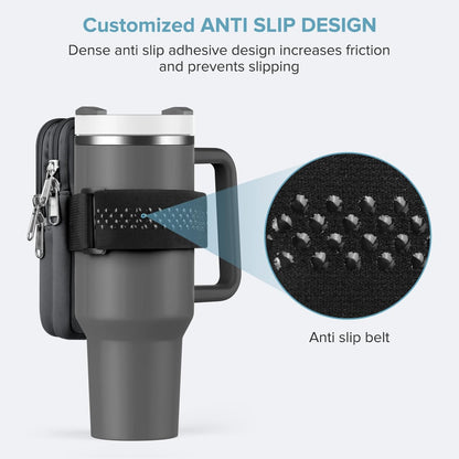 Water Bottle Pouch For Stanley Cup 40oz 30oz, Running Water Bottle Bag for Cards, Keys, Phone, Gym Accessories For Men Women, Travel Tumbler Mug Pouch Compatible With Stanley, Simple Modern