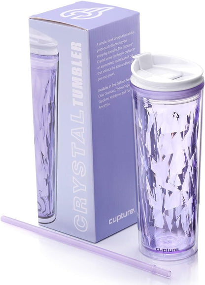 Cupture Crystal Click & Seal Shake Tumbler Cup for Hot or Cold Drinks - 22 oz (Black Diamond)