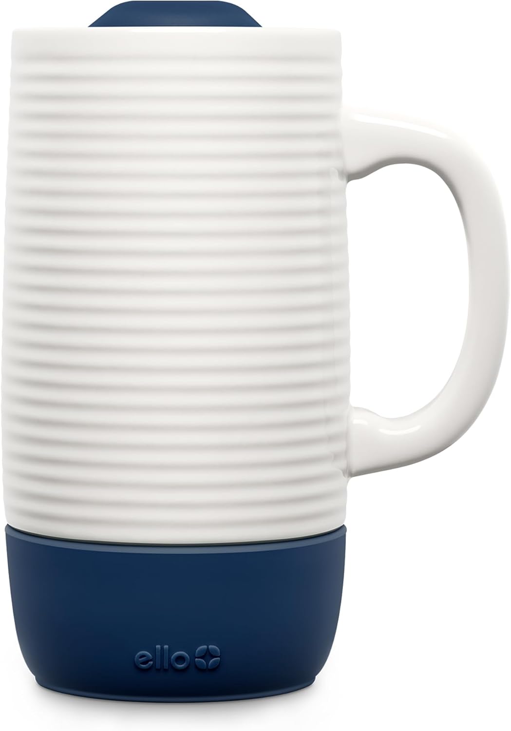 Ello Jane 18oz Ceramic Travel Mug with Handle, Splash-Resistant Slider Lid and Built-in Coaster, Perfect for Coffee and Tea, BPA Free, Dishwasher Safe, Gift for Him Her Mother's Day Birthday, Sandbar