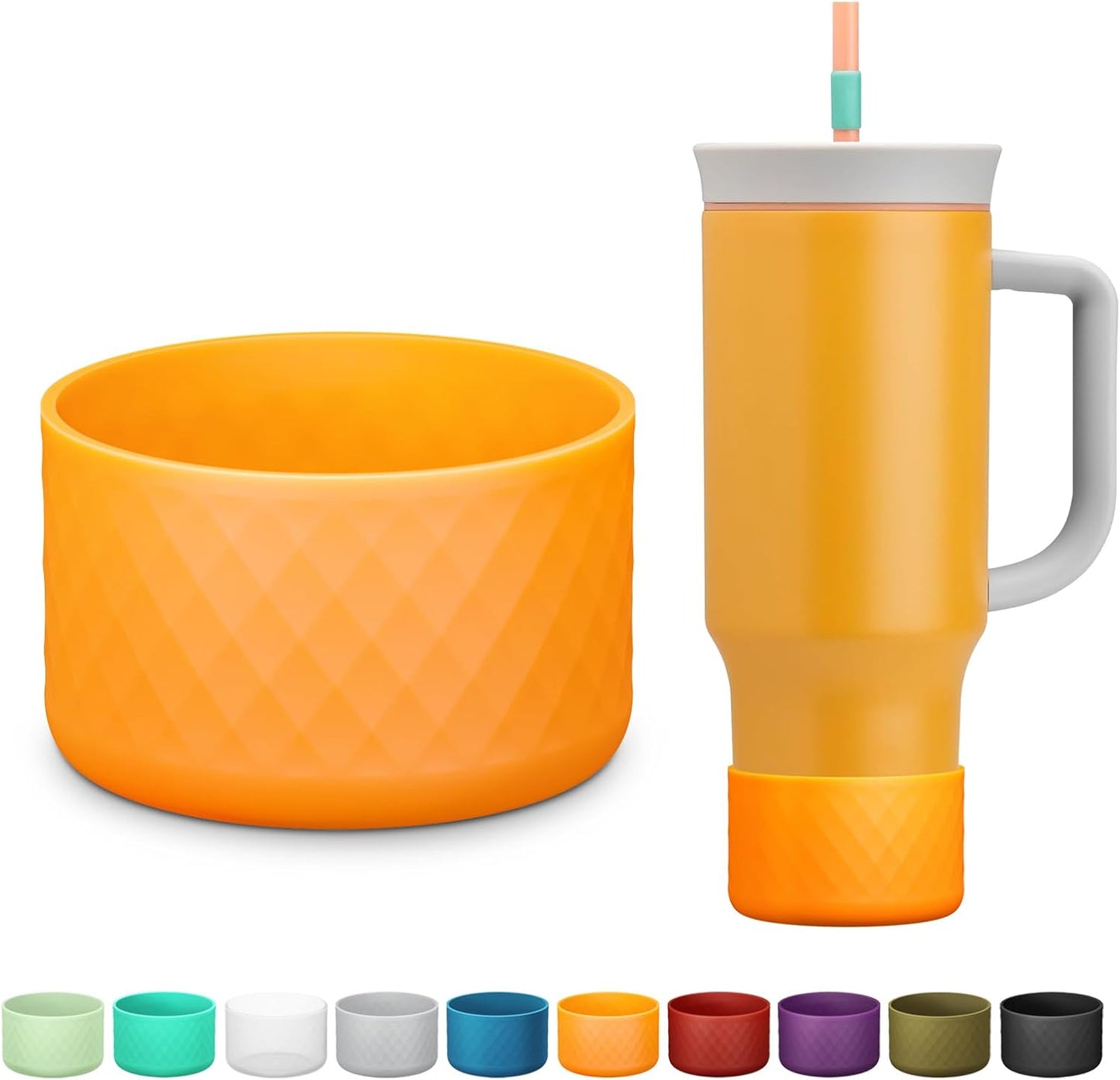 Silicone Boot for Owala 40 oz Tumbler with Handle, Anti-Slip Protective Sleeve for Stainless Steel Triple Layer Insulated Travel Tumbler Accessories