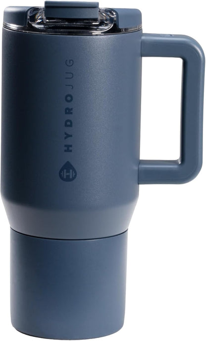 HydroJug Coffee Traveler 20 oz - Leak-Resistant, Ceramic-Lined Insulated Travel Coffee Mug for Hot or Cold Drinks with Flip Lid & Handle, Dishwasher Safe Coffee Tumbler, Cascade