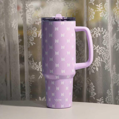YOME 40oz Nurse Tumbler with Handle and Flip Straw | Stainless Steel Insulated Water Bottle | Keeps Drinks Cold | Dishwasher Safe | Cupholder Friendly | Gift Gym Travel Yoga