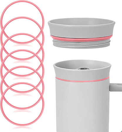6pcs Gasket Replacement for Owala 40oz Tumbler, Rubber Lid Seal Ring Water Bottle Accessories Replacement Part Compatible with Owala 40oz Stainless Steel Cup (Pink)