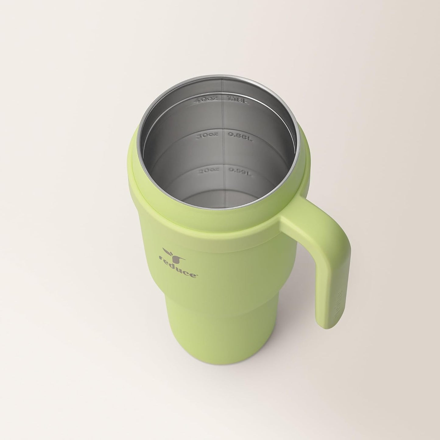 REDUCE 24 oz Stainless Steel Tumbler with Handle - Dual-Wall Vacuum Insulated Travel Mug, Sweat-Proof Lid & Reusable Straw - Keeps Drinks Cold for 24 Hrs, Fits Cupholders, Dishwasher Safe - Lilac Bud