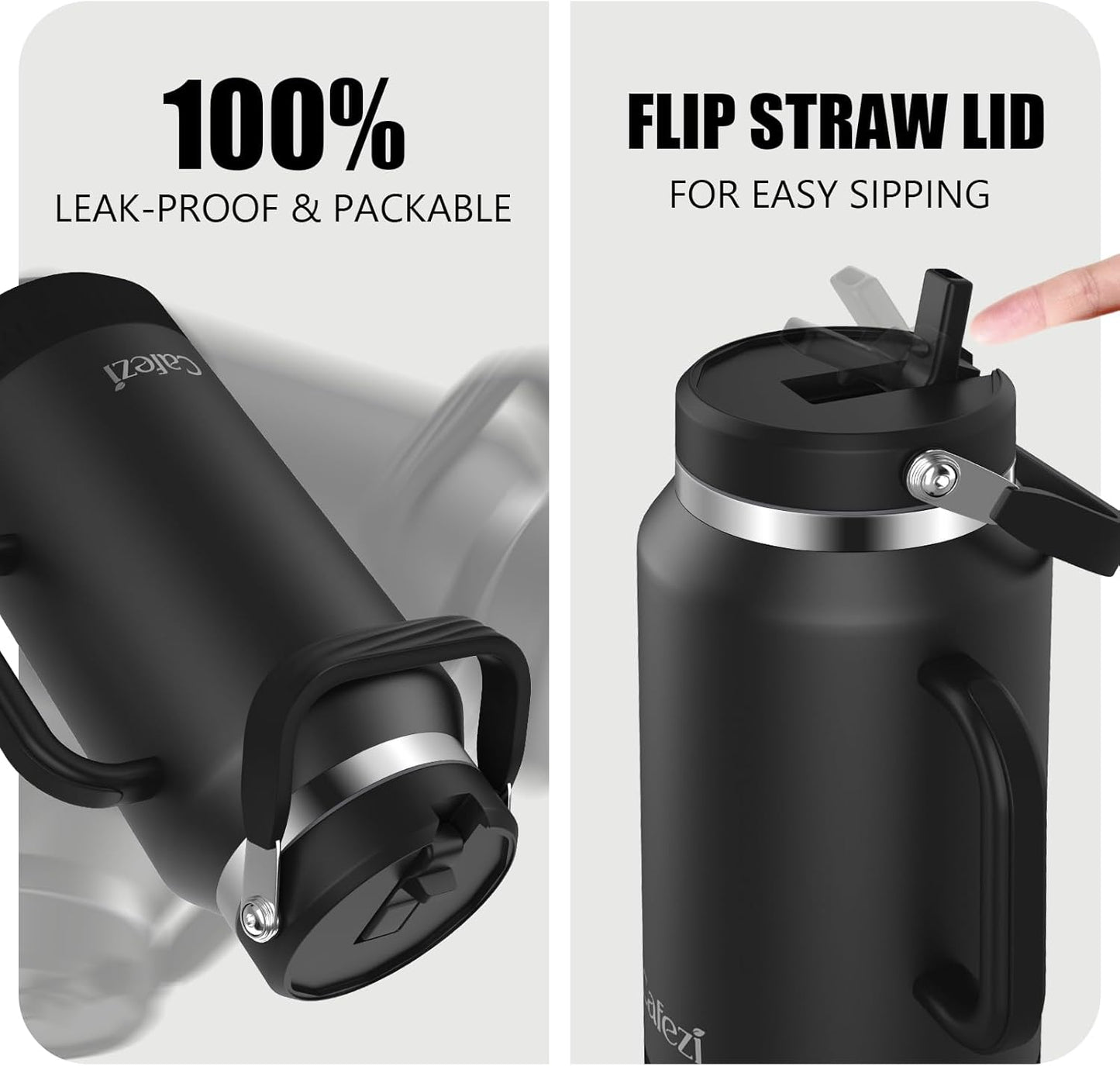 40 oz Insulated Tumbler with Top Handle and Flip Straw, Vacuum Insulated Stainless Steel Cup with Leak-Proof Lid, Sweat-Free, Fits Cup Holder, Keeps Ice Cold up to 30 Hours