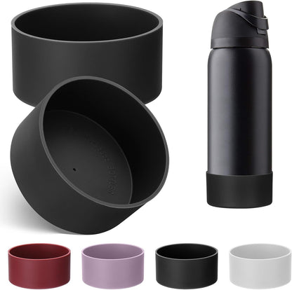 Mity rain 2PCS Silicone Boot for Owala Water Bottle 24 oz 32 oz, Anti-Slip Protective Sleeve Bottom Bumper Protector for FreeSip Stainless Steel Water Bottles Accessories