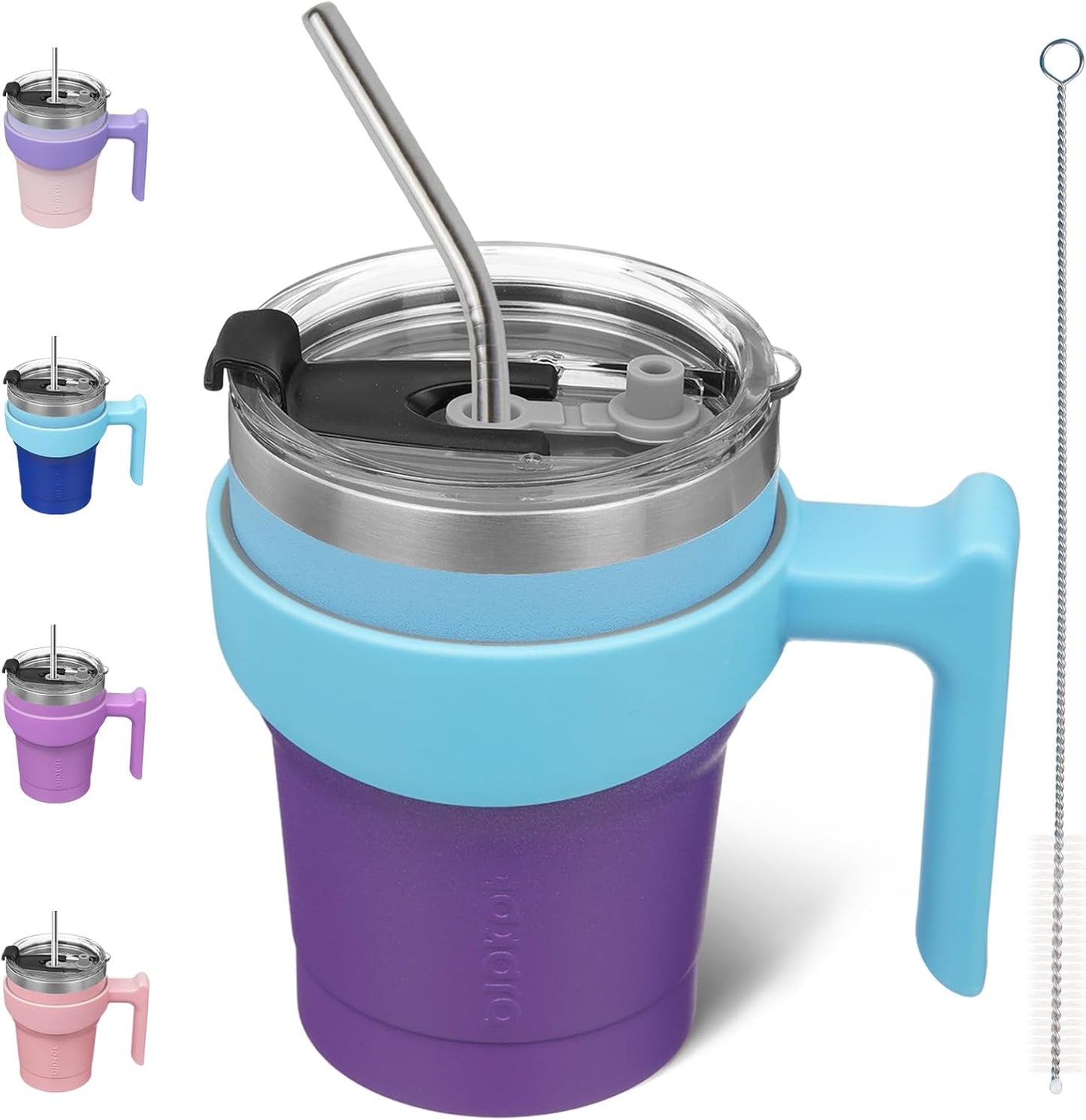 BJPKPK Tumbler With Handle And Straw Lid 40 oz Stainless Steel Insulated Coffee Tumbler Cups For Home, Office or Car,Turquoise