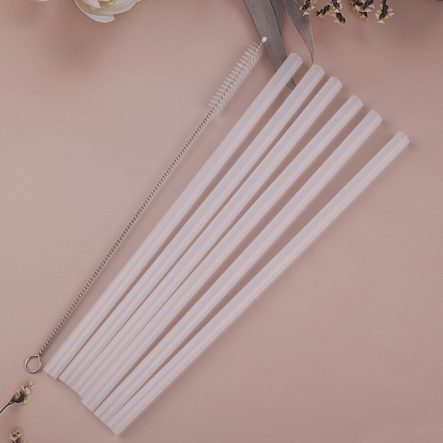 Straws Replacement Compatible with Hydro Flask Water Bottle 32oz,40 Oz -For Hydroflask Tumbler Press In Straw Lids,8 BPA- Free Long Straws,2 Straw Brushes