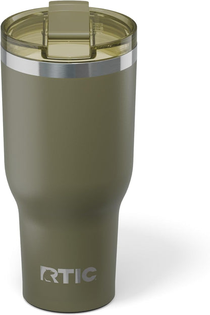 RTIC 20oz Essential Tumbler with Lid, Ceramic Lined, Insulated, Stainless Steel, Metal, Double Wall Vacuum-Insulation, Travel Cup for Iced Coffee, Tea, Hot and Cold Drink, Graphite