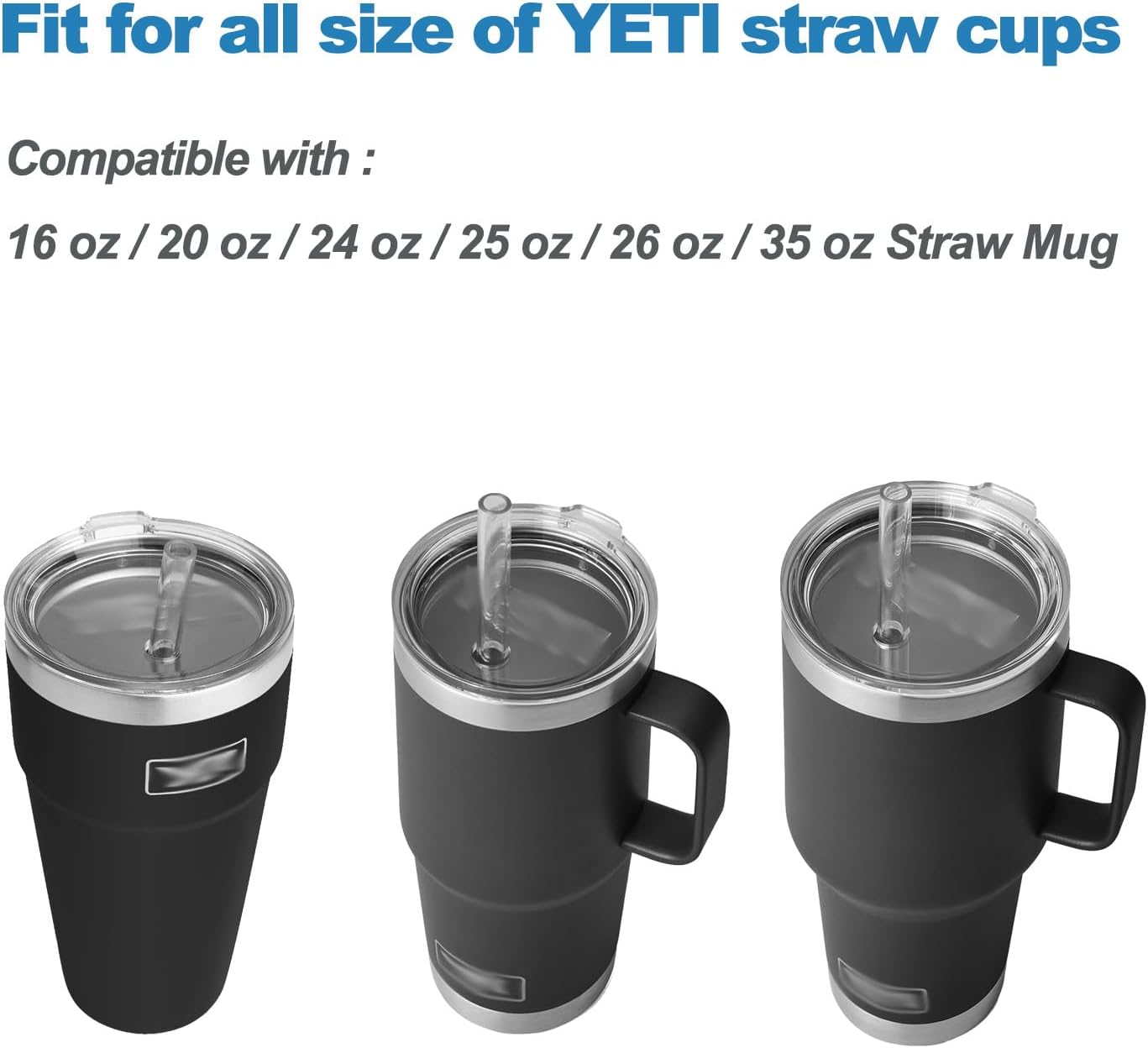 LUOLAO Silicone Spill Stopper Compatible with YETI Straw Cup, Mug Tumbler Accessories Including 2 Straw Cover Topper Cap, 2 Leak Proof Stopper