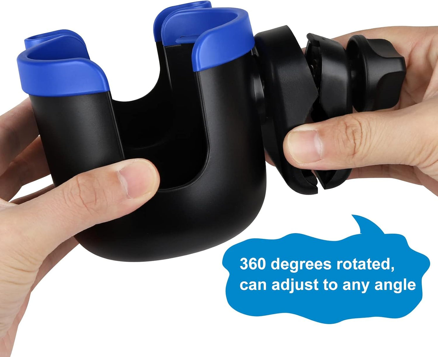 Accmor Stroller Cup Holder with Phone Holder, Bike Cup Holder, Universal Cup Holder for Uppababy Nuna Doona Strollers, 2-in-1 Cup Holder for Walker, Wheelchair, Scooter - Colors A