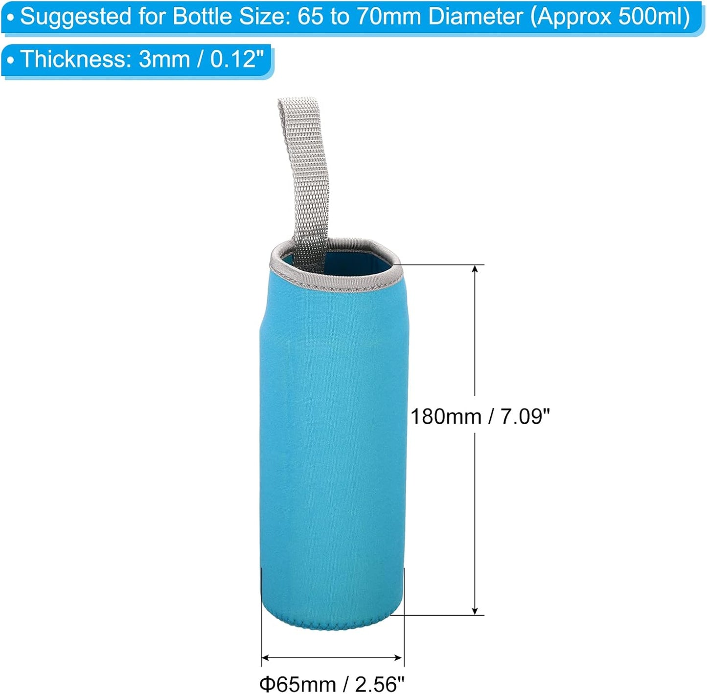 PATIKIL Water Bottle Sleeves, Neoprene Insulated Bottle Bag Holder Carrier Pouch with Finger Strap