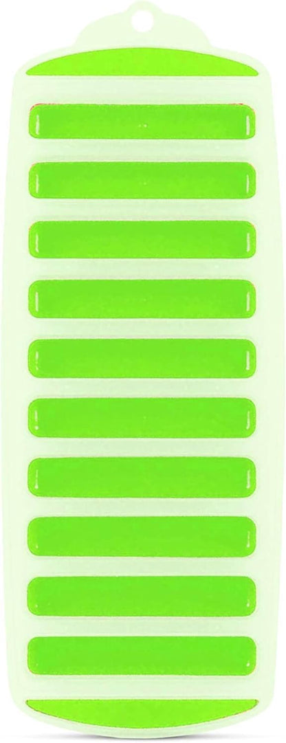 Meadow Lane Ice Stick/Cube Tray, Green 1-Tray (1-Pack, Green), Narrow and Long for Sports Bottles