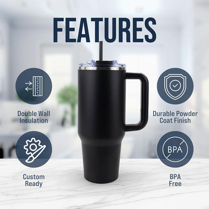 Hogg Big Swig 40 oz Tumbler with Handle and Straw - Red, 40oz Insulated Stainless Steel, Water Tumbler with Straw, Water Cup with Handle, Versatile Leak Proof Lid