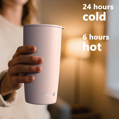 TILUCK 20 oz Insulated Tumbler with BPA-Free Lid, Stainless Steel Vacuum Travel Coffee Mug, Double Wall Coffee Tumbler（20oz，Matte DarkBlue）