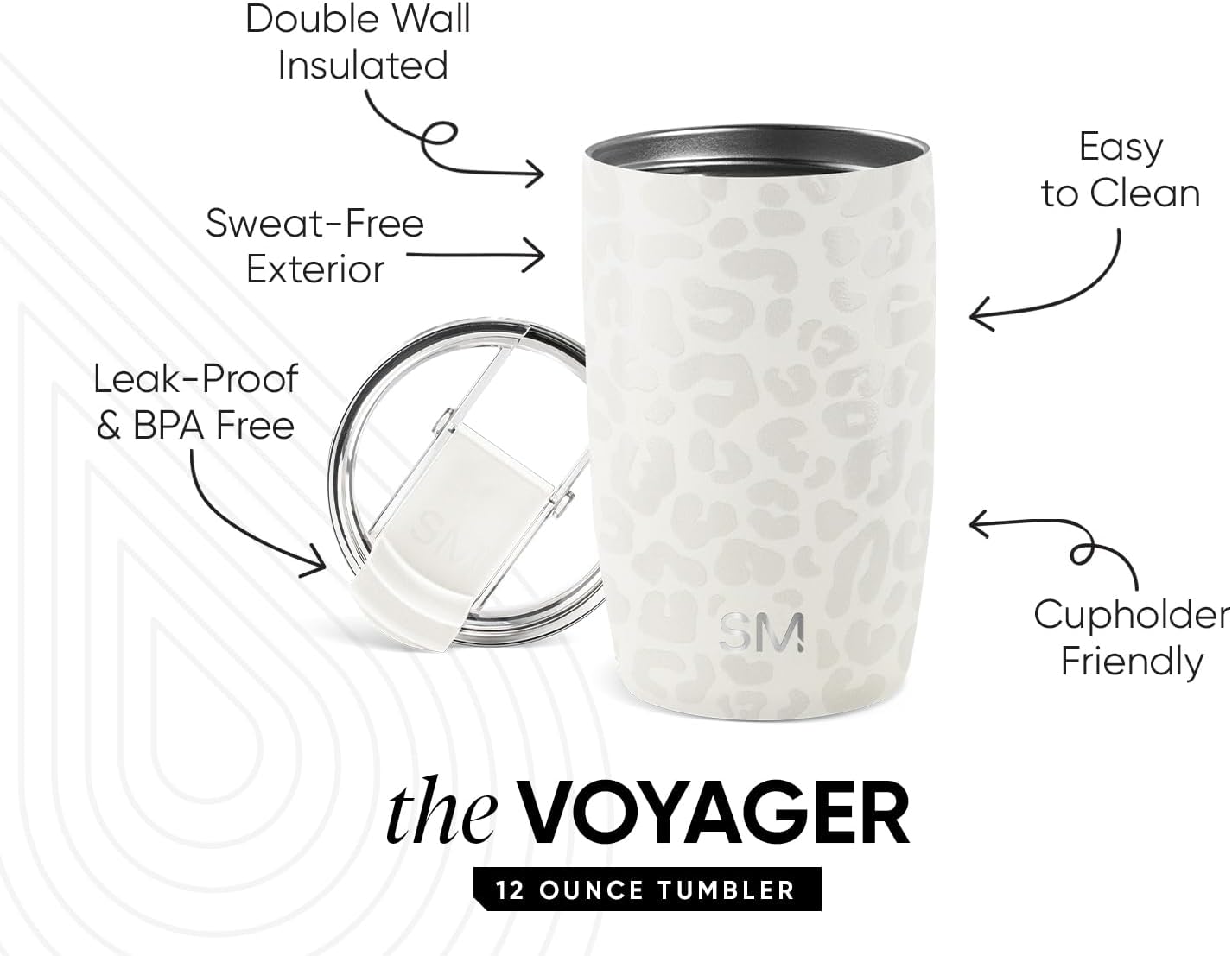 Simple Modern Voyager Tumbler with Flip Lid | Travel Coffee Mug | Insulated Stainless Steel Cold Brew Iced or Hot Coffee Cup | Gifts for Women Men Her Him | 16oz, Almond Birch