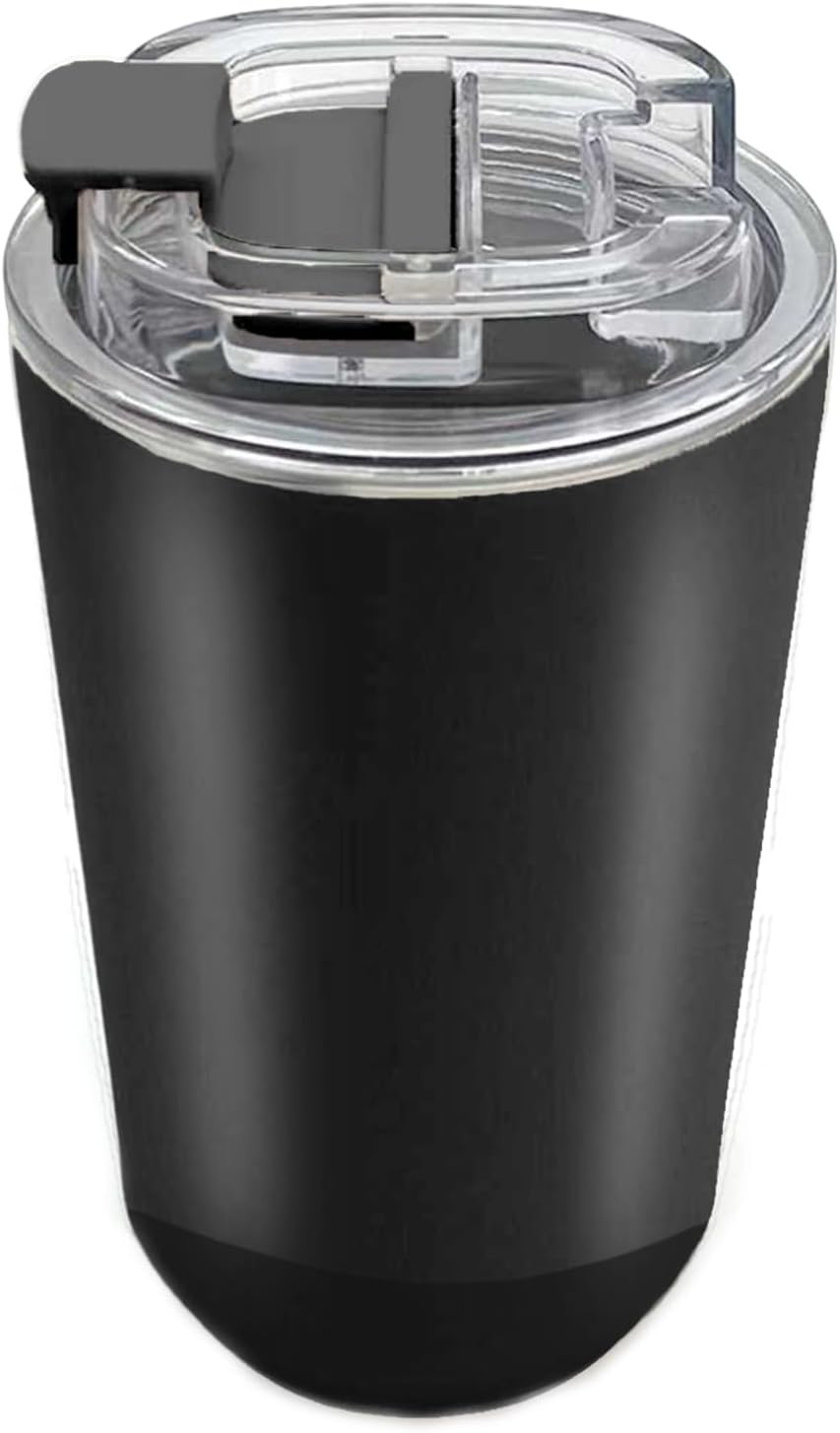 DEQIANG Travel Coffee Cup, Coffee Cup Travel with Lid, Insulated Coffee Mug for Hot & Cold Beverages, Great Gift Choice for Coffee Lovers, Office Workers, Hikers & Commuters (Black, 8.5 oz)