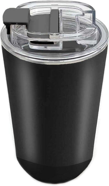 DEQIANG Travel Coffee Cup, Coffee Cup Travel with Lid, Insulated Coffee Mug for Hot & Cold Beverages, Great Gift Choice for Coffee Lovers, Office Workers, Hikers & Commuters (Black, 8.5 oz)