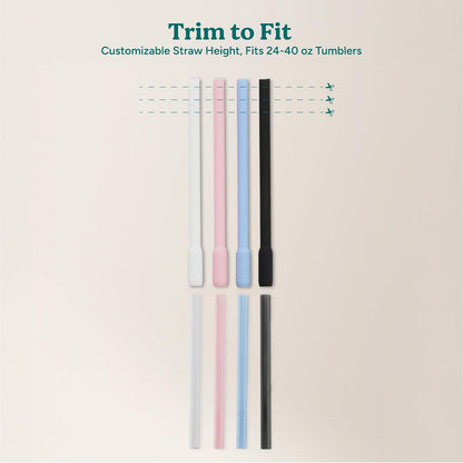 REDUCE Reusable Cold1 Flex Straws, Flip and Sip Silicone-Tritan Combo Replacement XL Straws, 4-Pack of BPA-Free, Dishwasher-Safe, Fits Most 24 oz to 50 oz Tumblers and Travel Mugs, Assorted Colors