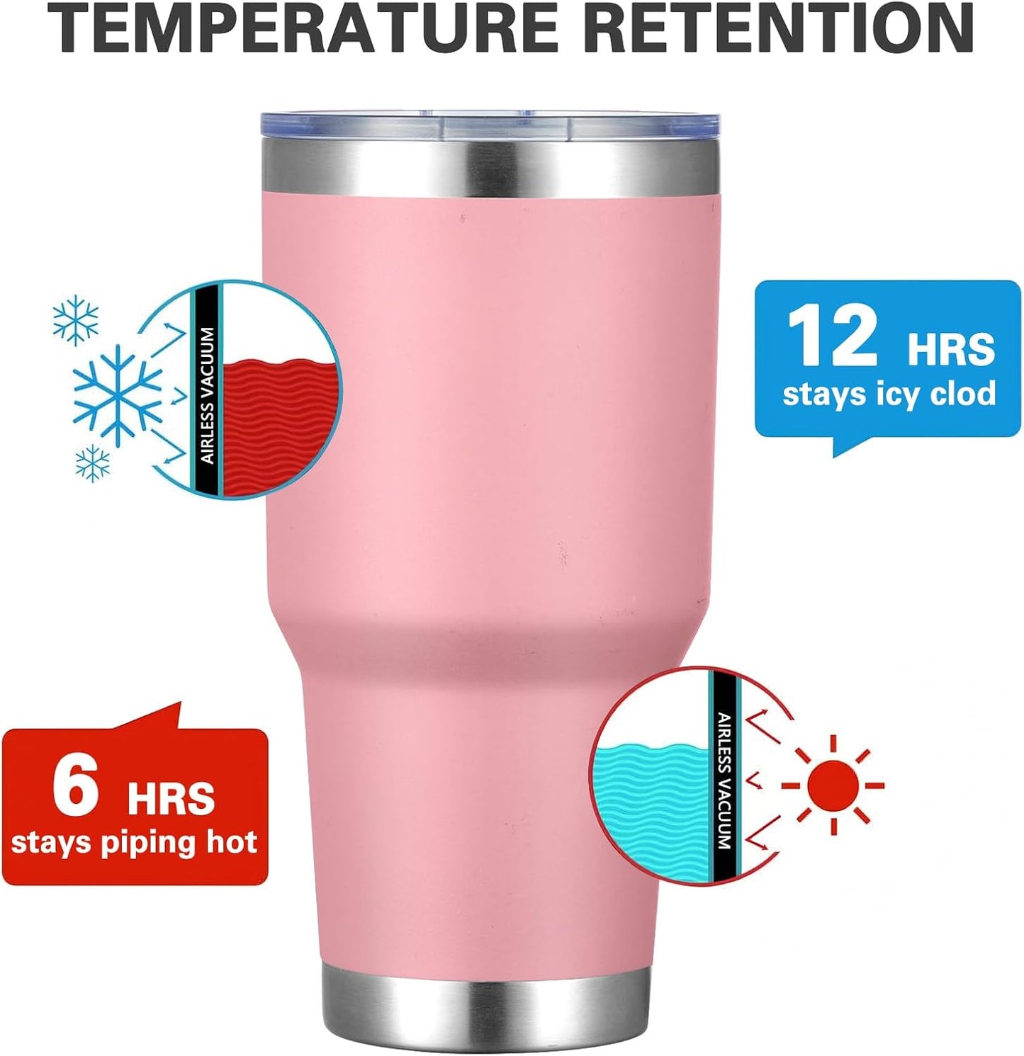 MEWAY 30oz Tumbler Double Wall Vacuum Insulated Travel Mug, Stainless Steel Tumbler with Lid, Durable Powder Coated Insulated Coffee Cup for Cold & Hot Drinks (Silver,1 PACK)