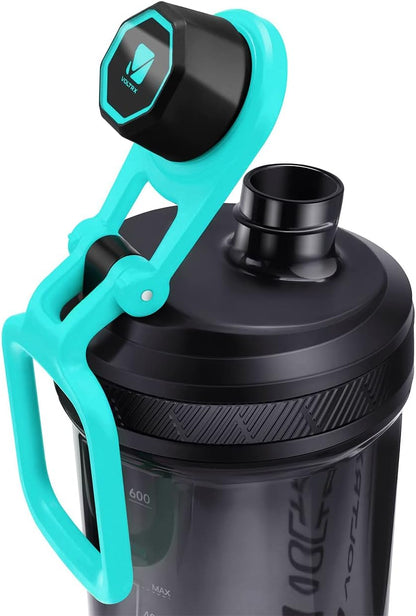 VOLTRX Electric Protein Shaker Bottle - USB Rechargeable Mixer Cup for Shakes and Meal Replacements, BPA-Free Tritan, 20oz