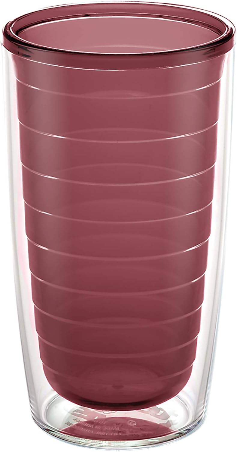 Tervis Clear & Colorful Tabletop Made in USA Double Walled Insulated Tumbler Travel Cup Keeps Drinks Cold & Hot, 16oz Mug, Clear