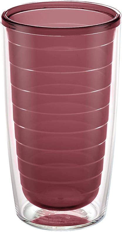 Tervis Clear & Colorful Tabletop Made in USA Double Walled Insulated Tumbler Travel Cup Keeps Drinks Cold & Hot, 16oz Mug, Clear