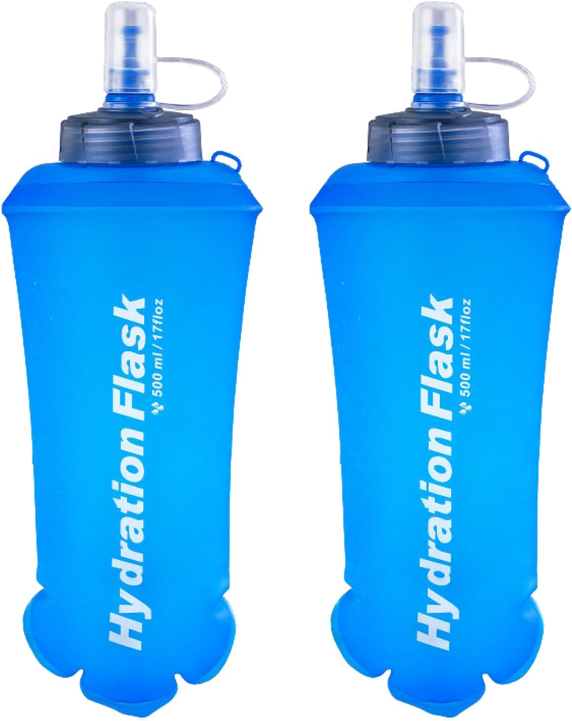 Azarxis TPU Soft Flask Collapsible Water Bottles BPA-Free 250ml 350ml 500ml for Hydration Vest Pack Running Hiking Cycling Climbing