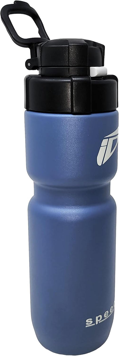 Speedfil Speedflask 21oz. Vacuum Insulated Stainless Steel Cycling Sports Water Bottle with NEW Bounce Back Lid 2.0 (Silver)
