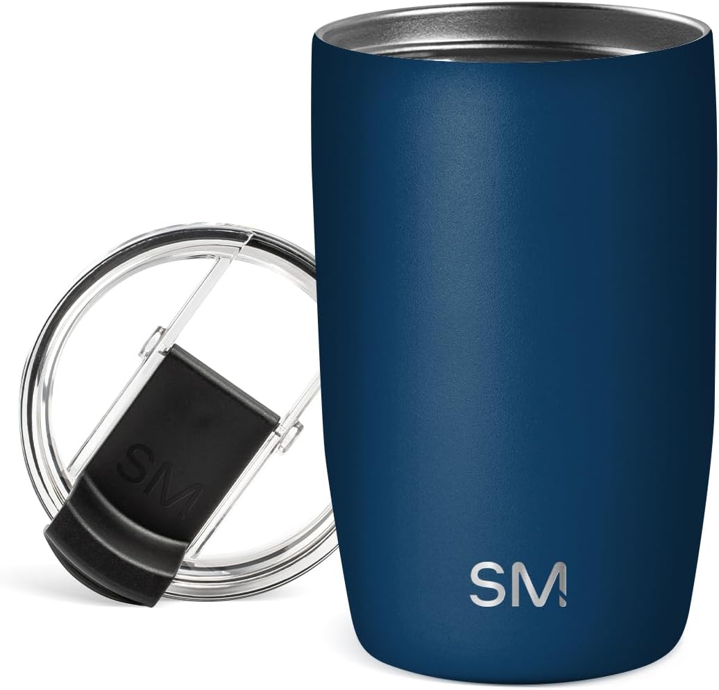 Simple Modern Voyager Tumbler with Flip Lid | Travel Coffee Mug | Insulated Stainless Steel Cold Brew Iced or Hot Coffee Cup | Gifts for Women Men Her Him | 16oz, Almond Birch