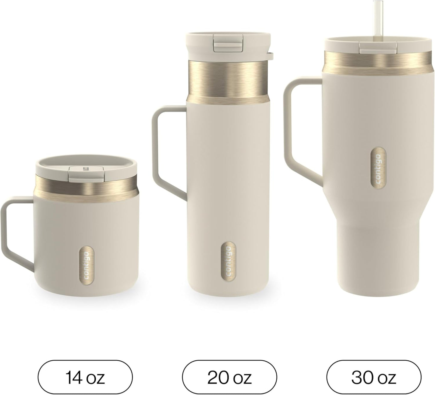 Contigo SnapSeal 30 oz Stainless Steel Vacuum-Insulated Tumbler with Handle & Reusable Straw, Leakproof AutoClose Lid, Cup Holder Friendly, BPA-Free & Lead-Free, Dishwasher Safe
