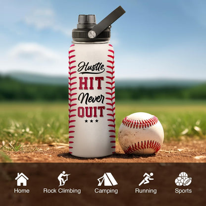 SANDJEST Gym Insulated Engraved Stainless Steel Water Bottle 32oz, Vacuum Chug Lid Travel Tumbler For Men Friends Dad Gymer Trainer, Gym Mode on, Birthday Christmas Father's Day
